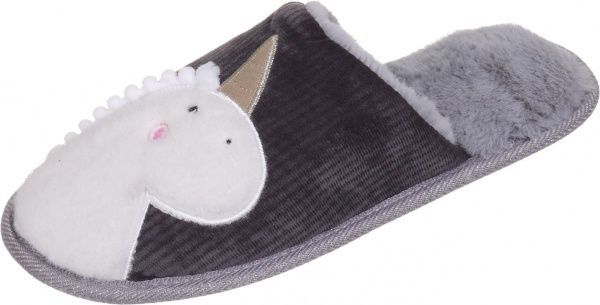 Капці домашні La Nuit Юнікорн р. 36-37 сірий 