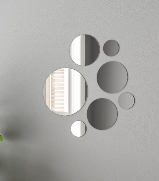 Дзеркало 4 шт. d15/8/6/3 см срібний 