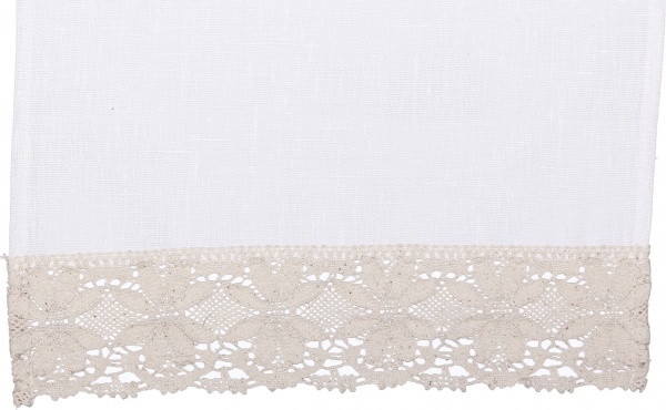 Рушник Великодній з мереживом 33x60 см білий із малюнком 