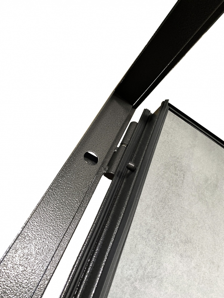 Дверь входная Министерство дверей КУ-Оптима 360 Ч.Ф. (Улица) серый / оксид темный 2050x960 мм левая