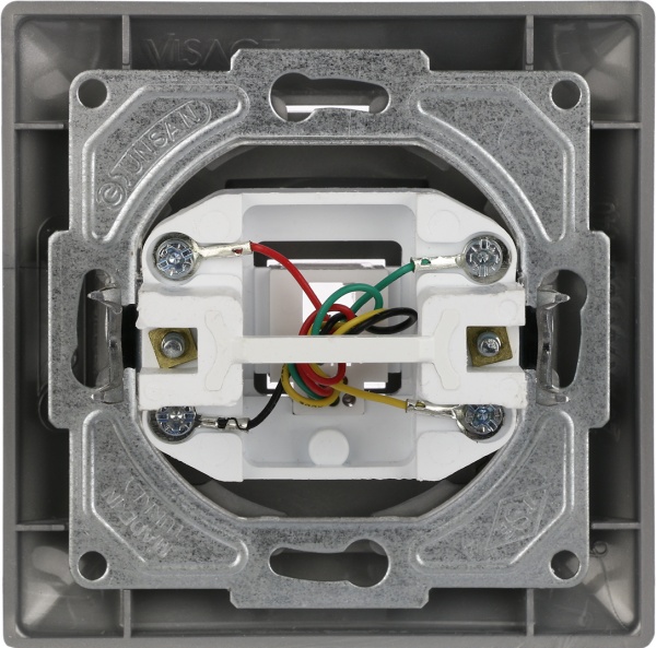 Розетка телефонна Gunsan Visage срібний VS 28 15 120