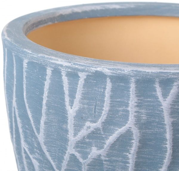 Горщик Viet Thanh Ceramic з блюдцем грань 22х18 см VT.11559-2 круглий синій 