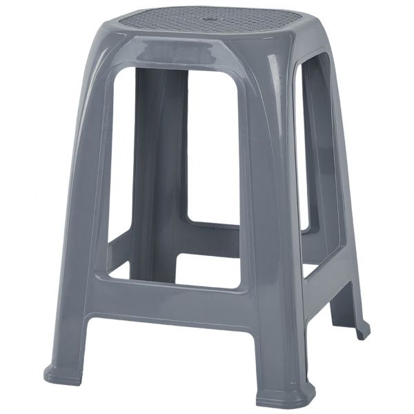 Табурет пластиковый Алеана Пиф 46x36,5x36,5 см серый матовый 