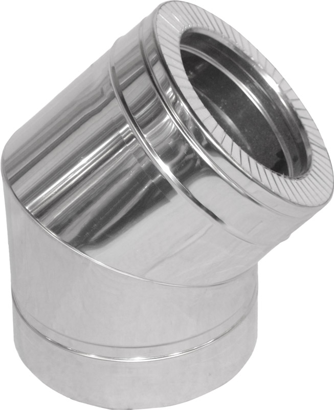 Коліно термо 0,5 мм нерж/нерж Ф200/260 мм 45°Versia-Lux