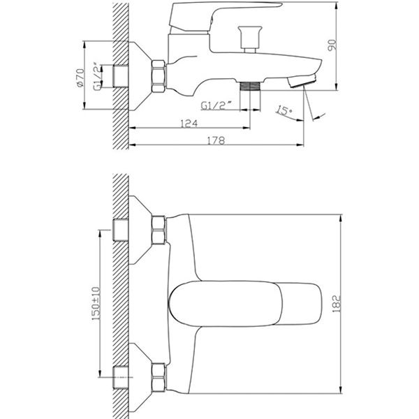 Змішувач для ванни Imprese Labe 10175