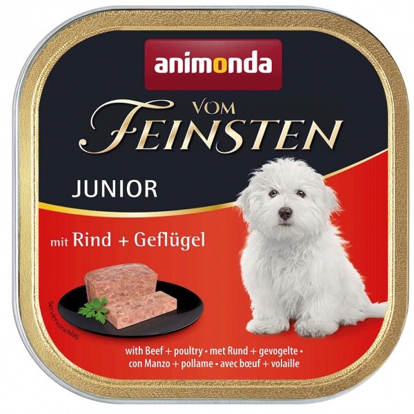 Консерва для всех пород Animonda Vom Feinsten Junior with Beef + Poultry 150 г