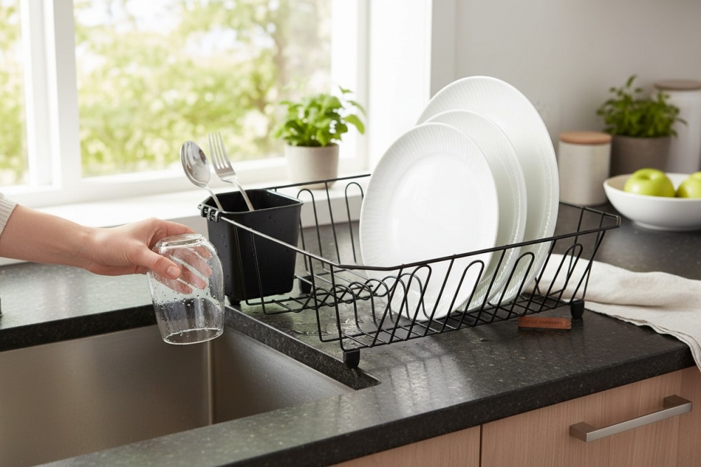 Сушарка для посуду Flamberg Premium Civico 36,5x32,5x11,5 см чорний