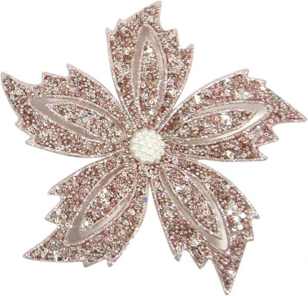 Декорація новорічна Квітка на кліпсі 20 см MC18B-17780-2 