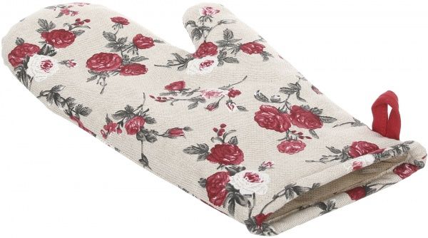 Перчатка-прихватка Винтаж Розы 16x33 см бежевый с красным La Nuit 