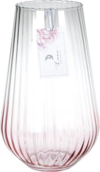 Ваза Plisse рожева 27 см Wrzesniak Glassworks