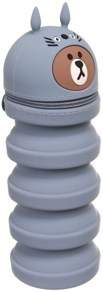 Пенал-тубус Ведмежа-зайченя 11х6,5/19х6,5 см сірий