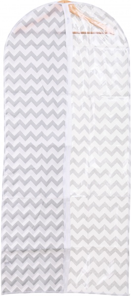 Чехол для одежды Шеврон Vivendi 135x60 см белый с серым