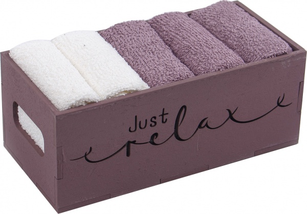 Набір рушників кухонних Jast Relax Plum (5 шт./уп.) 30x30 см сливовий Білтекс 