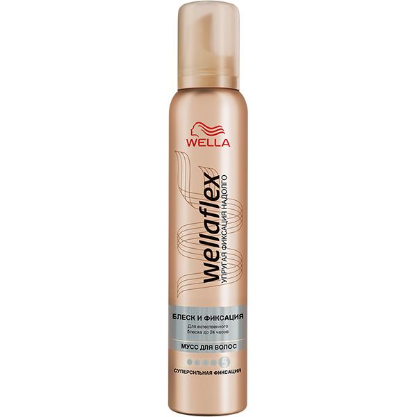 Мусс для волос Wellaflex Блеск и суперсильная фиксация 200 мл