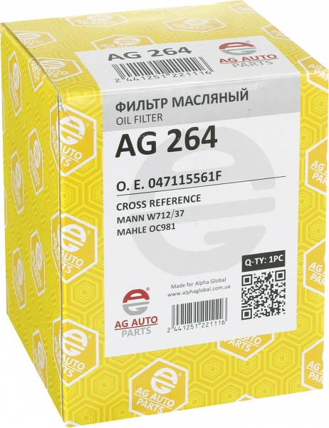 Фільтр масляний AG Autoparts AG 264 