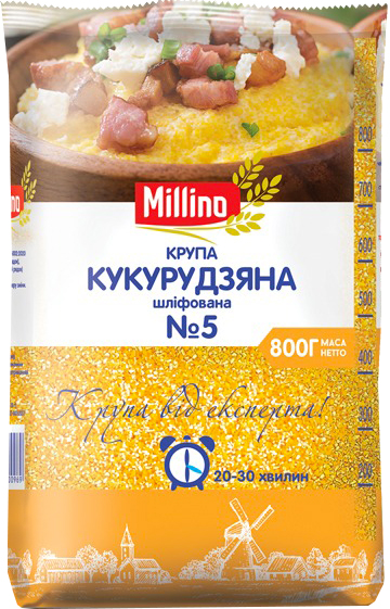 Крупа кукурудзяна ТМ Millino шліфована №5 800 г (4820080001201) 