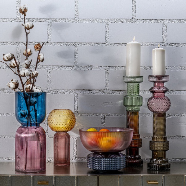 Свічник Marvelous Duo фіолетово-сірий 49 см KARE Design