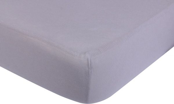 Простынь на резинке трикотажная 160x200 см серый Homeline 