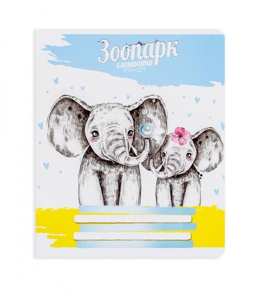 Комплект зошитів Зоопарк 12 аркушів коса лінія 25 шт. Поділля