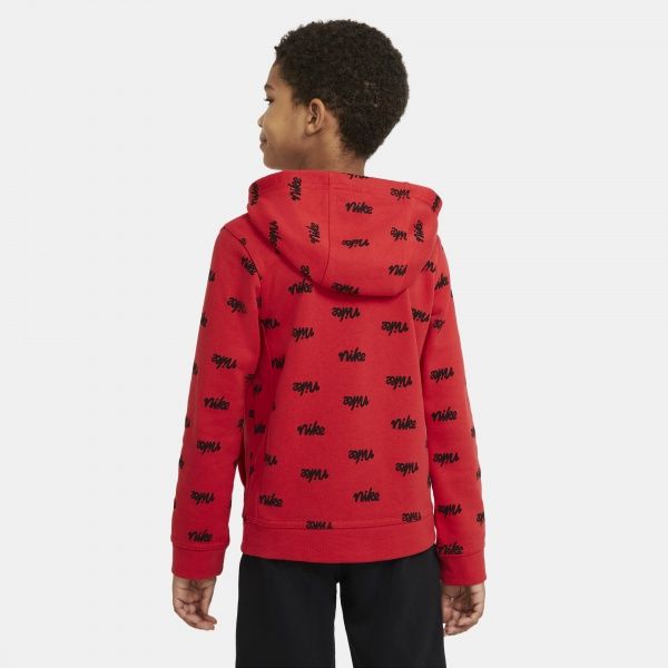 Джемпер Nike B NSW SCRIPT AOP PO DB3257-657 р. XS червоно-чорний