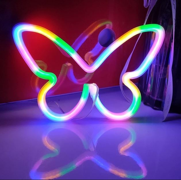 Неоновая вывеска Luna LUDS-NEO-46 Метелик теплый белый/синий/розовый