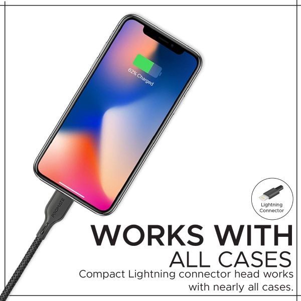 Кабель Promate Lightning – USB 0,25 м білий (powerbeam-25i.white) 