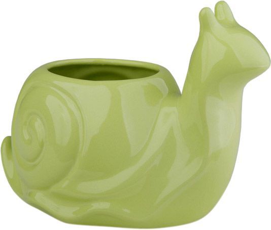 Кашпо керамічне Eterna 3103-13,5 равлик фігурний зелений 