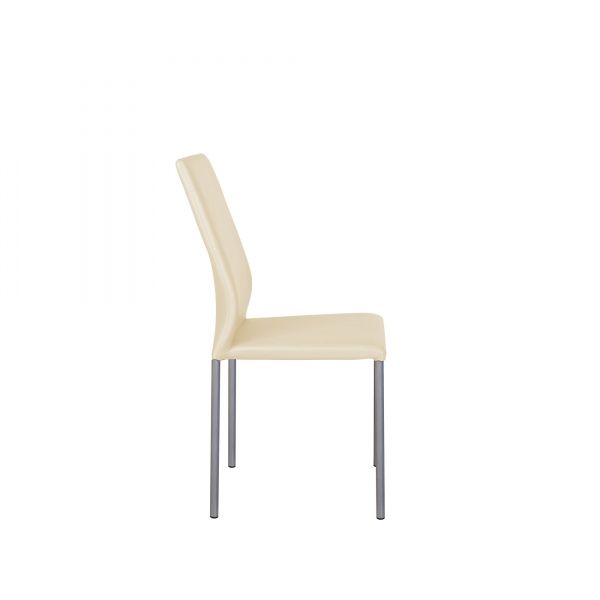 Стілець обідній Nowy Styl NIK ALU (BOX-4) (CH) V-18 алюміній/молочний