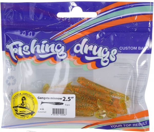 Приманки для ловли рыбы Гангста Минов 64 мм 9 шт. карамель