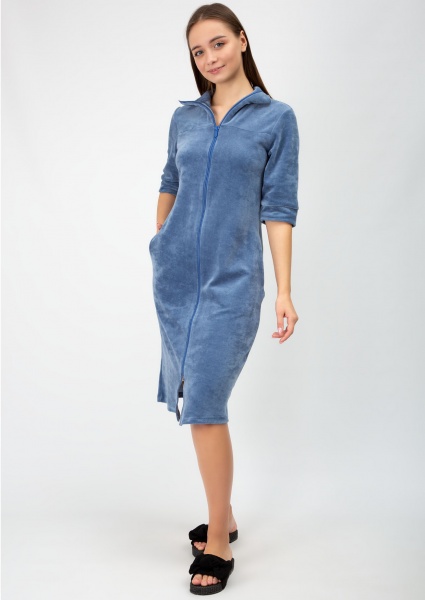 Халат велюровий Roksana 1006/50115 р. S синій 