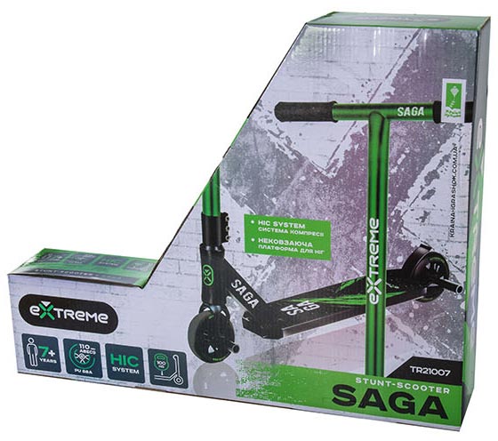 Самокат Extreme Motion дитячий SAGA зелений TR21007 GREEN 