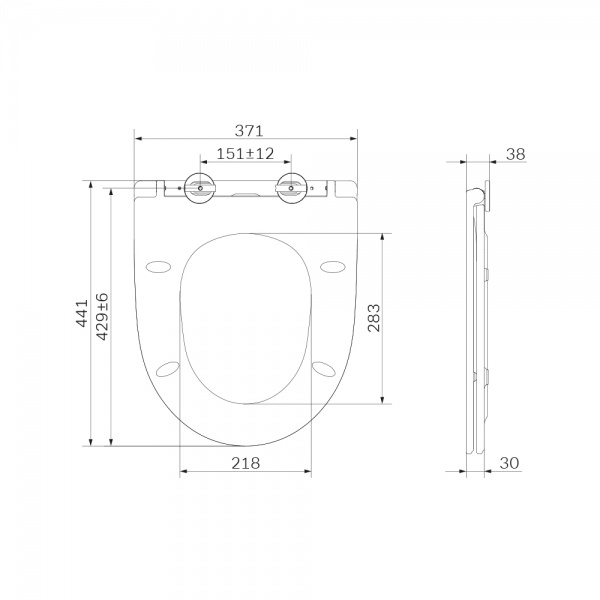Сиденье для унитаза AM.PM быстросъемное с микролифтом C537854WH Bliss L