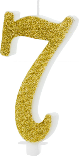 Свічка для торта Partydeco цифра 7 золота 10 см (SCU4-7-019)