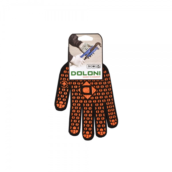Рукавички Doloni Стандарт з покриттям ПВХ крапка XL (10) 10315