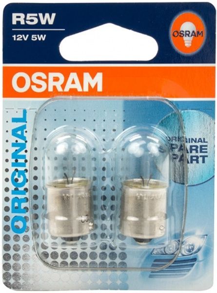 Лампа накаливания Osram (5007_02B) R5W BA15S 12 В 5 Вт 2 шт 3200
