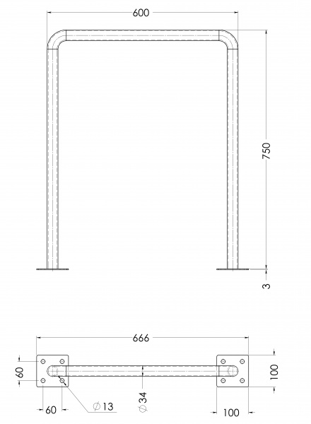 Велопарковка SHPRO 750-600