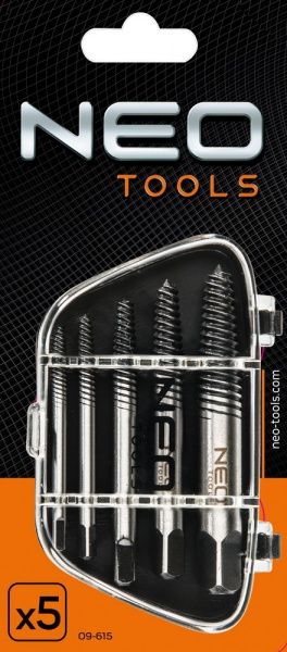 Мультитул NEO tools Набор экстракторов для сломанных винтов 6 шт 09-615