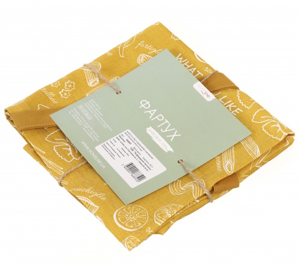 Фартук с регулируемой завязкой полупанама Паста охра Homeline