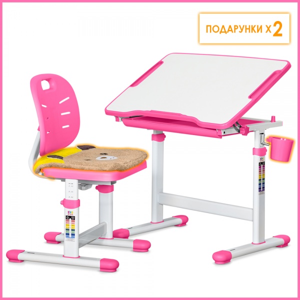 Комплект парта и стул Evo-kids Evo-06 Ergo Pink
