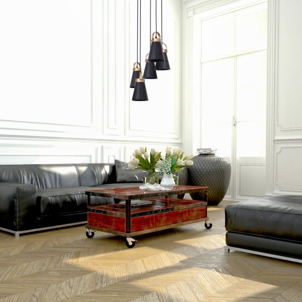 Люстра підвісна Luminex Atos 7756 1x60 Вт E27 чорний/латунь 