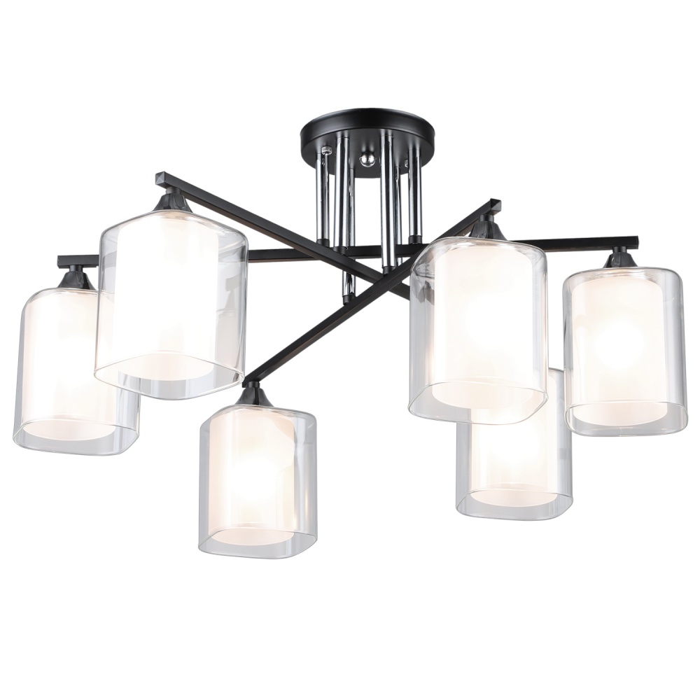 Люстра потолочная Victoria Lighting 6x60 Вт E27 черный Elision/PL6 black