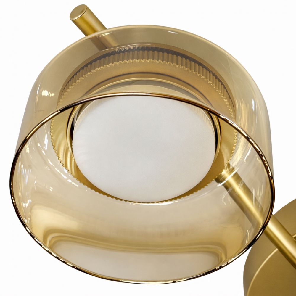 Люстра потолочная LIGHT SET DUSHA MS228 6x12 Вт GX53 золото/янтарь