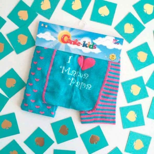 Колготки детские Conte-Kids TipTop 355 р.62-74 бирюзово-розовый 