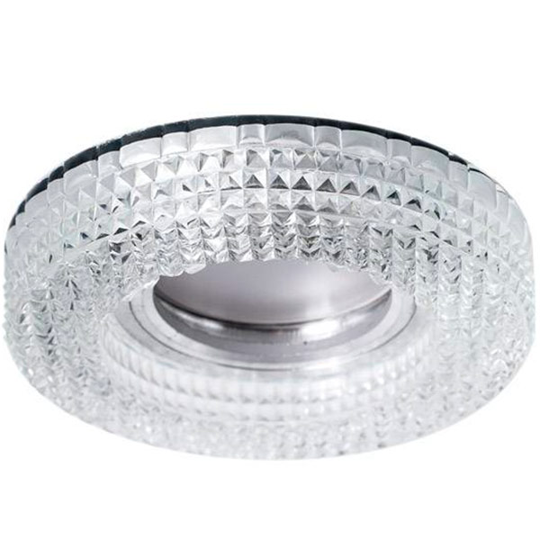 Светильник точечный Светкомплект SVС 202 CL коло с LED-подсветкой 7 Вт GU5.3 прозрачный/хром 