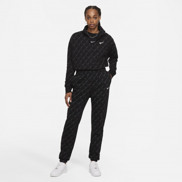 Світшот Nike W NSW TREND QZ FLC AOP SWOOSH DQ4508-010 р. M чорний