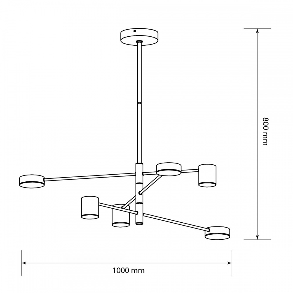 Люстра потолочная LED CONCEPT INCH 6x55 Вт черный