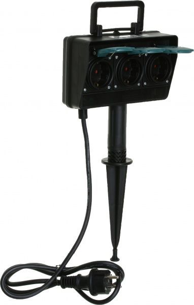 Подовжувач садовий Electraline із заземленням 3 гн. чорний 1,5 м 1663 