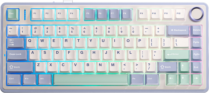 Клавиатура беспроводная Aula F75 Gasket Greywood V3 switch Hot-Swap (6948391208640) white