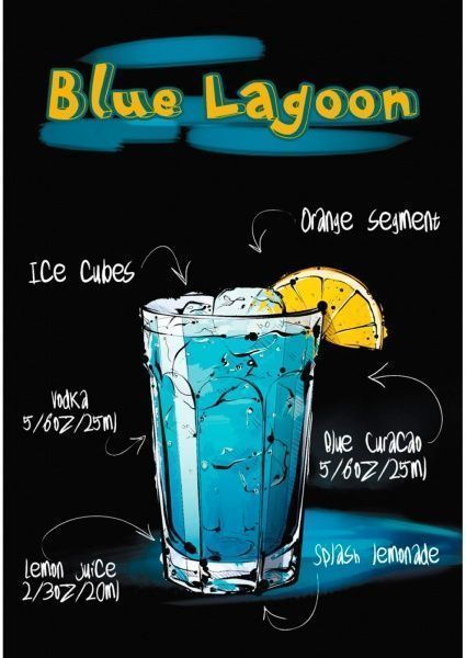 Постер «Blue Lagoon» 27х39 см черный Posterclub 