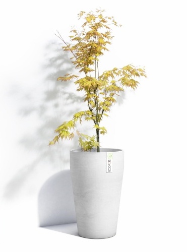 Кашпо EcoPots Санкара-Н круглый 36л светло-серый 